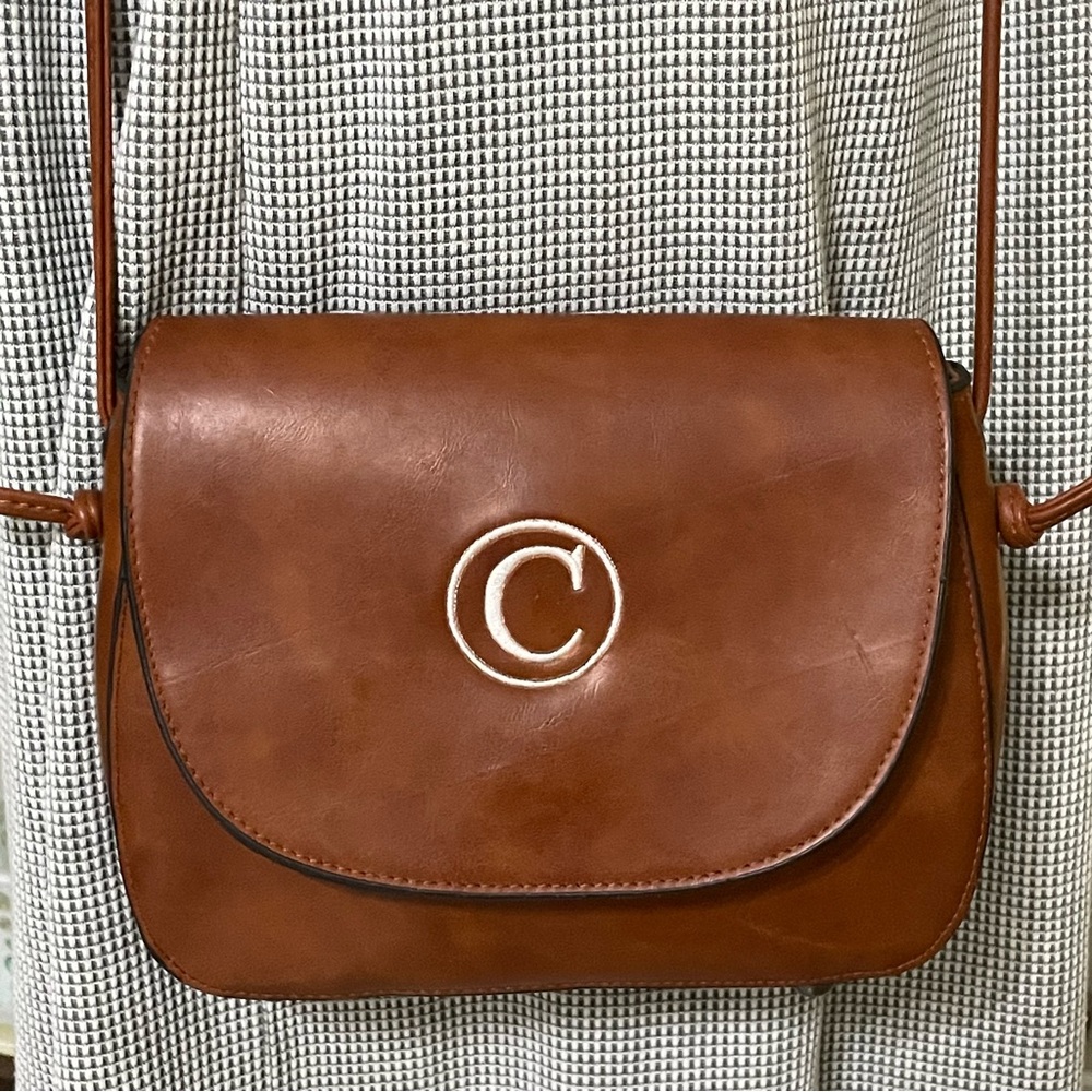 Small Brown Monogram “C” Crossbody Bag